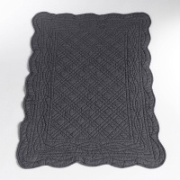 Коврик Прикроватный стеганый из хлопка SCENARIO 90 x 60 см серый LA REDOUTE INTERIEURS  фото, kupilegko.ru